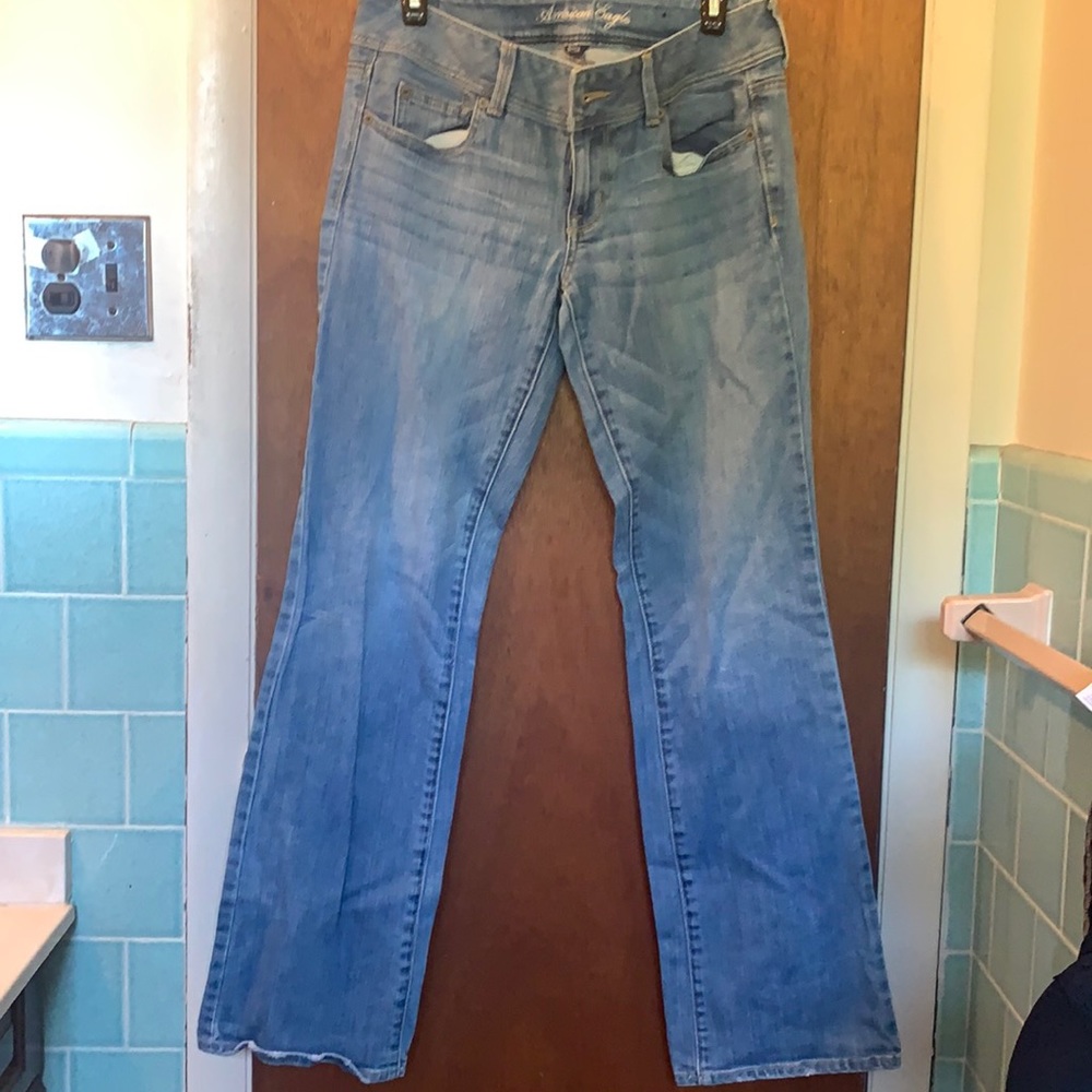 Slim boot cut light wash jeans